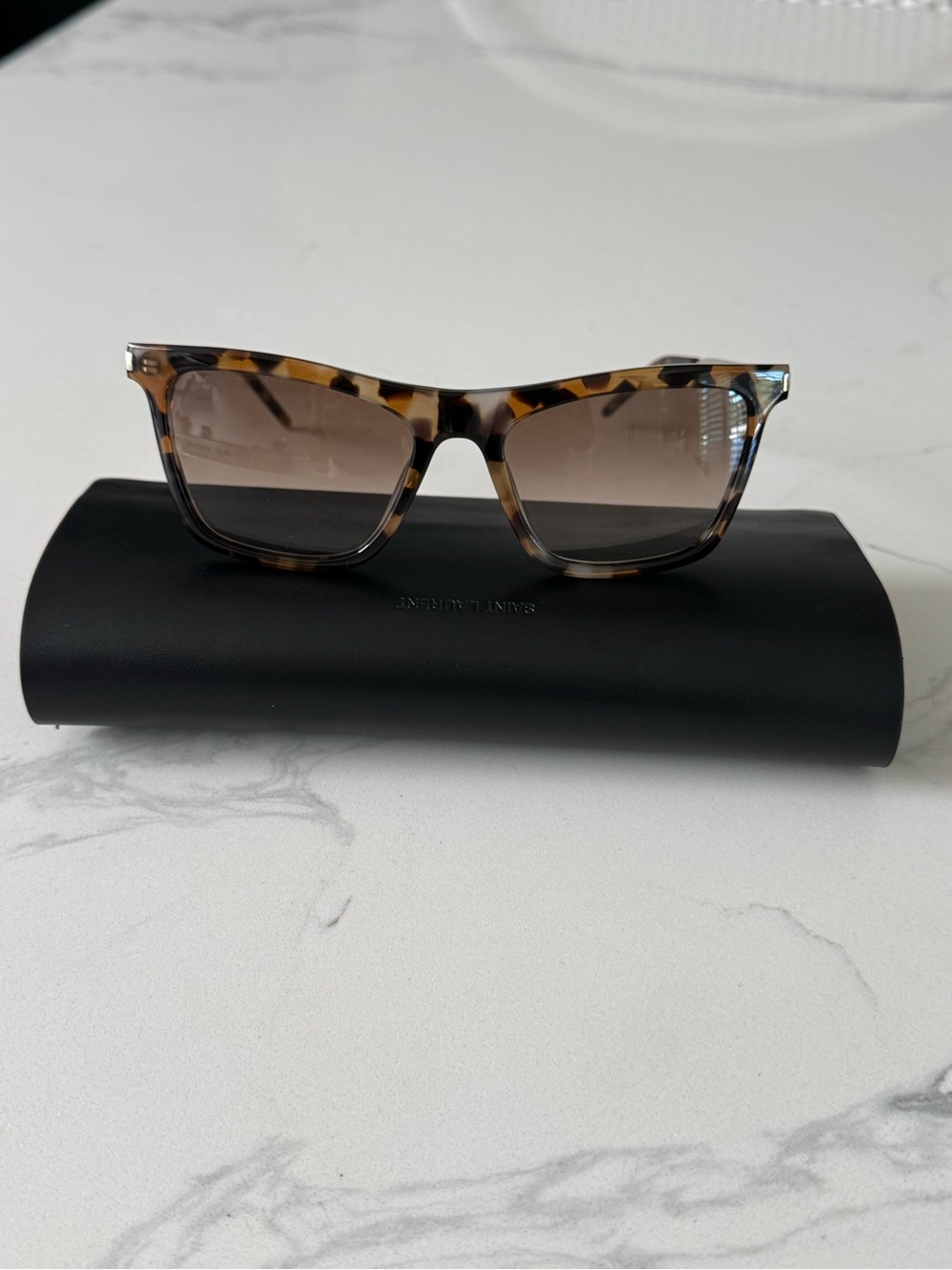 Yves Saint Laurent Tortoiseshell SL 511 Sunglasses in Havana/Silver/Brown